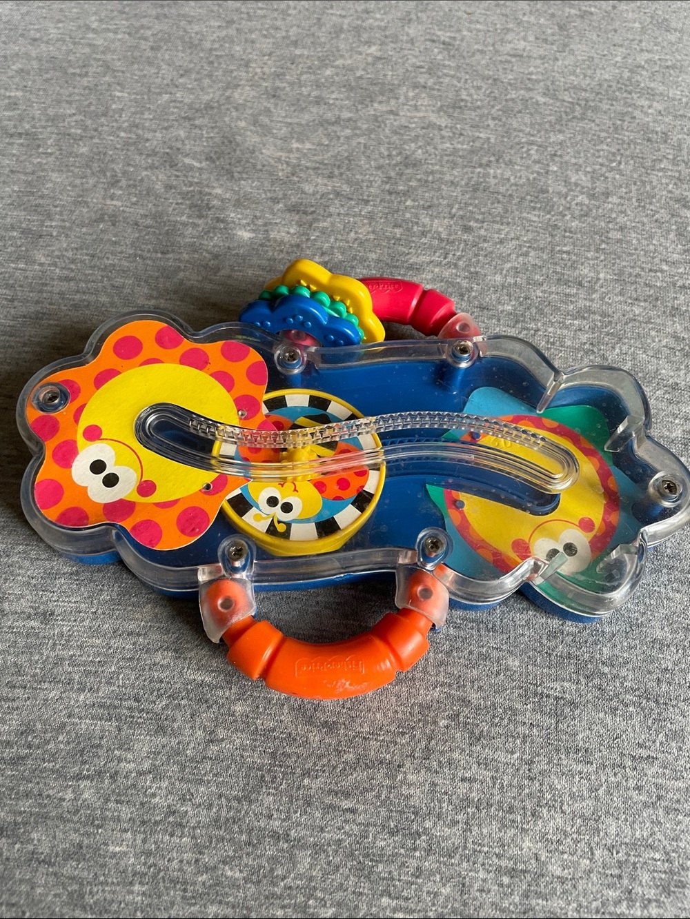 Fisher-Price Multicolor Cloud Rattle Toy with Orange Handle